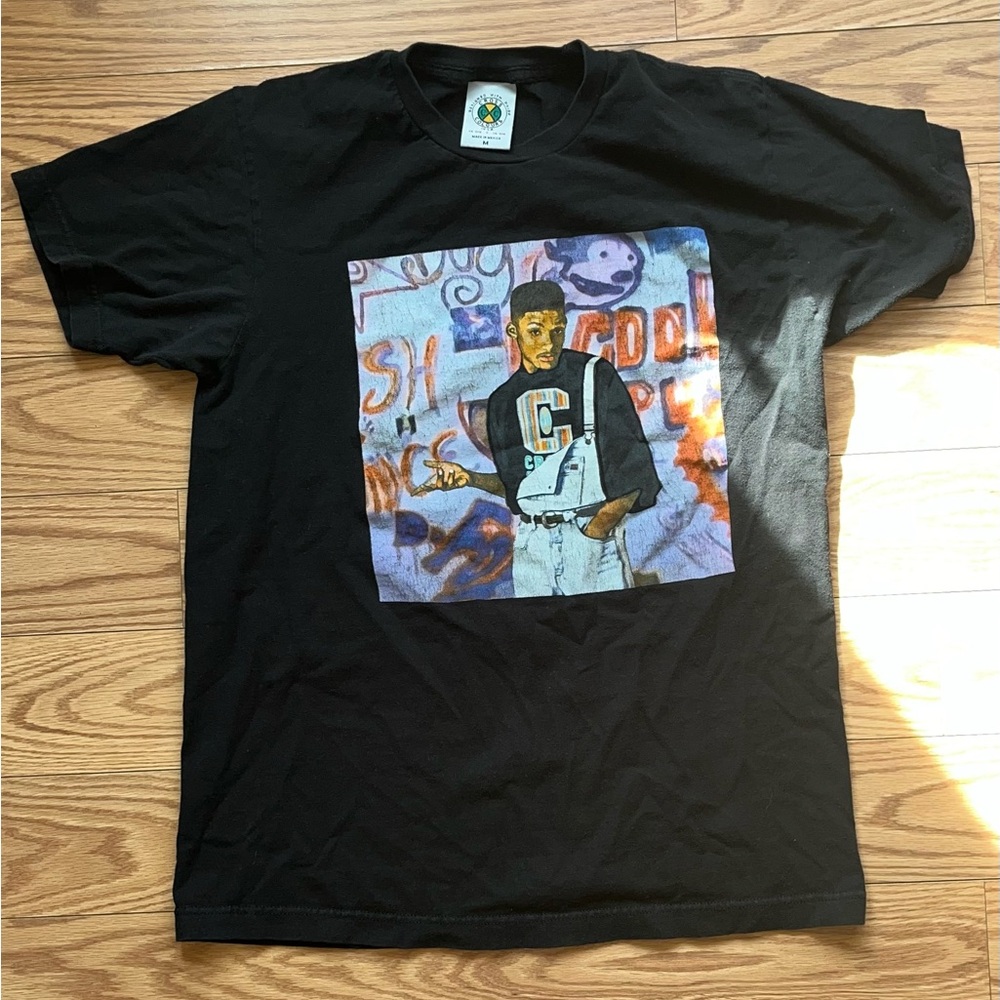 Vintage 1990s Y2K Rare Cross Colours Graphic Tee Featuring Will Smith Size M